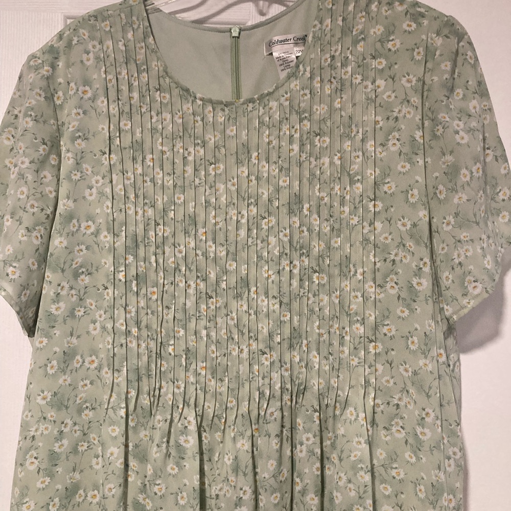 Coldwater Creek Floral spring Green Dress 22